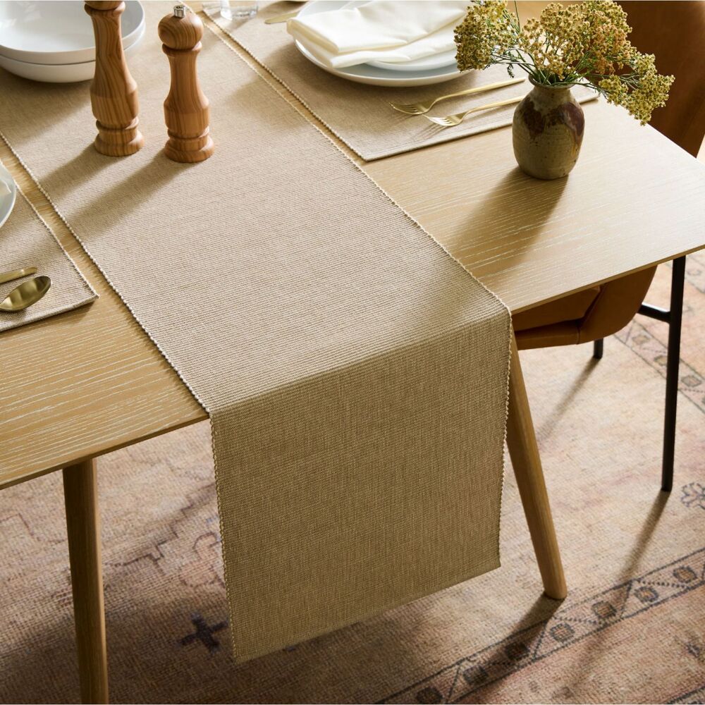 West Elm Riviera Cotton Table Runner in Sable NWOT